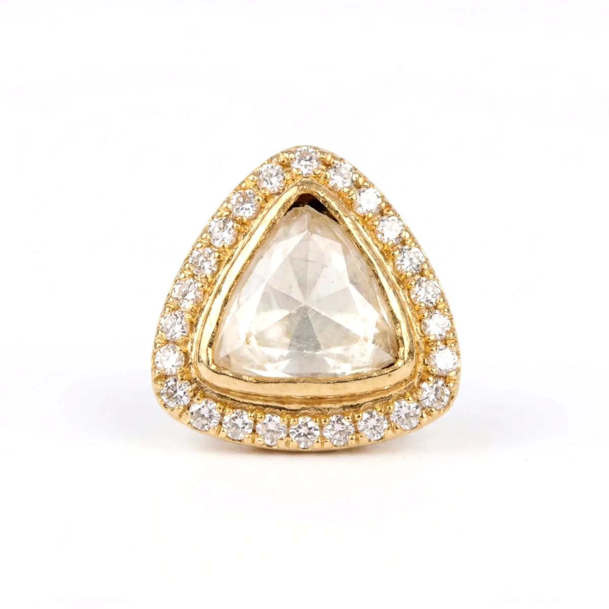 AI generated product photo of a diamond stud earring on a pure white background, marketplace main image style